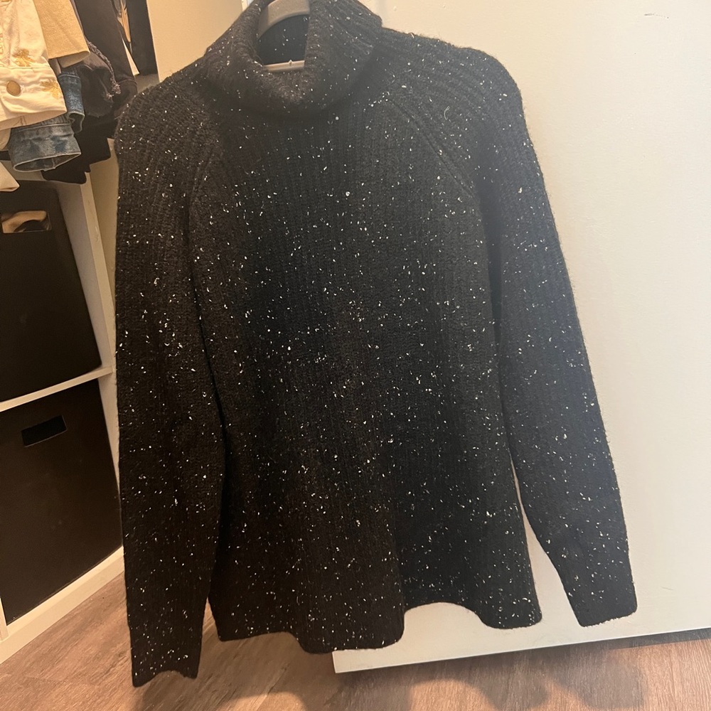 Black and White Zara Turtleneck Sweater